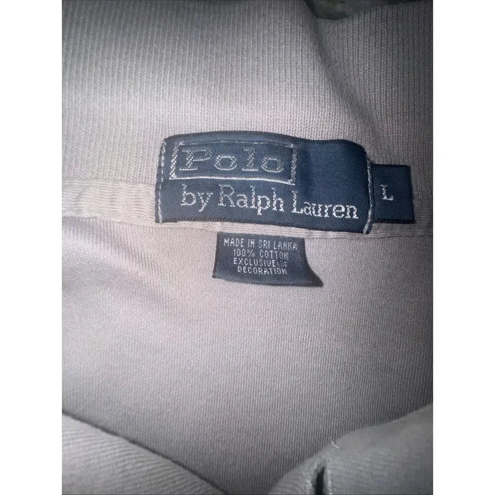 Men’s Polo Ralph Lauren Gray Polo Blue Pony Size Large (G24)